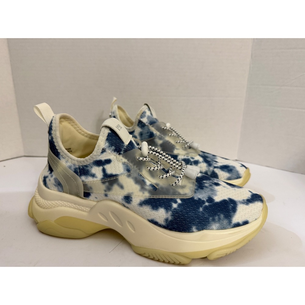 Steve Madden Myles Blue White Tie Dye Chunky Platform Sneakers Womens 8M - Picture 2 of 10